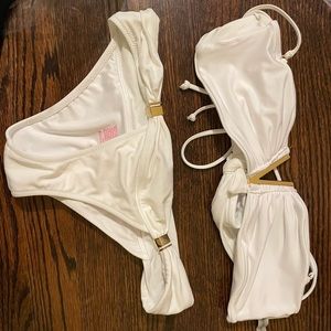 VICTORIA SECRET bandeau bikini set small xs white Venice